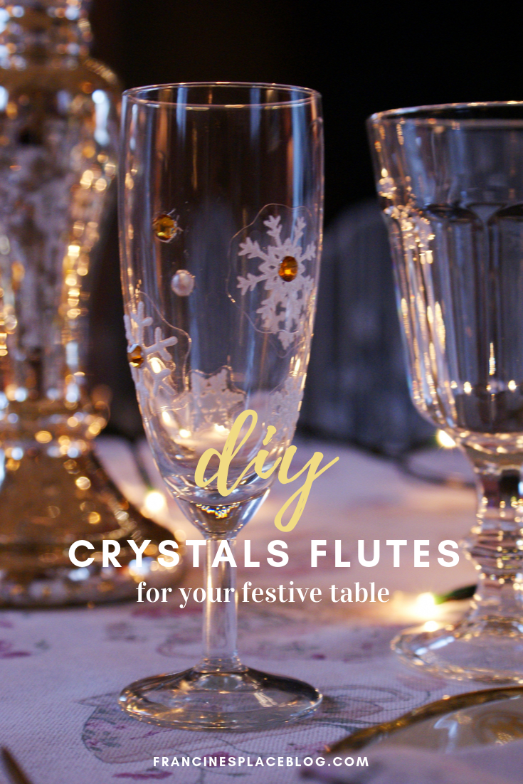 diy decorate crystals flutes glasses christmas festive francinesplaceblog