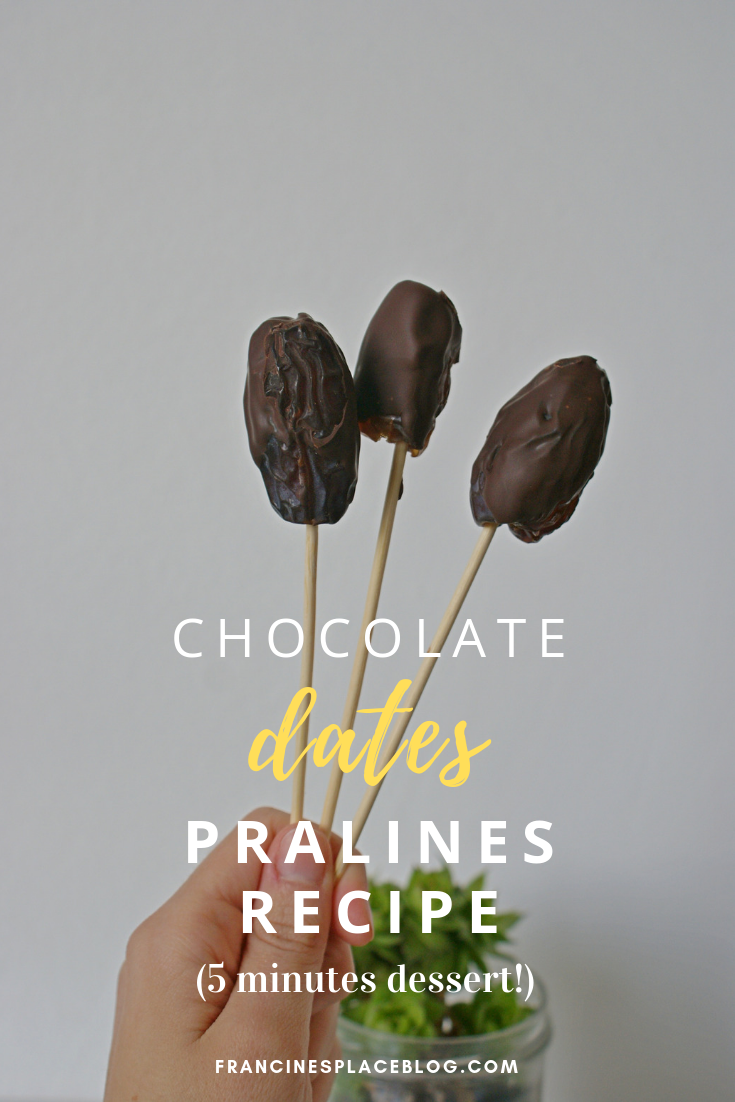 chocolate nuts almonds glazed dates pralines easy dessert idea francinesplaceblog