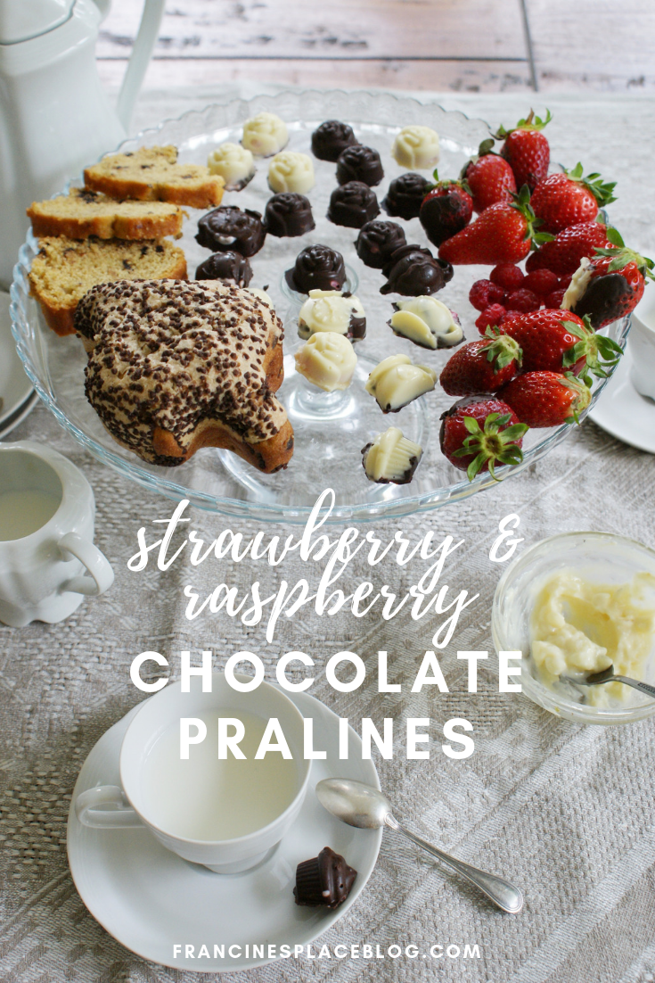 chocolate raspberry strawberry filling pralines recipe easy tutorial francinesplaceblog