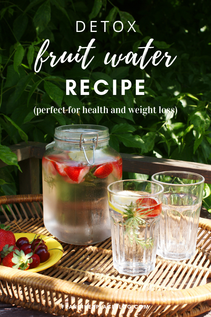 fruit detox water recipe strawberry lemon rosemary health weight loss francinesplaceblog