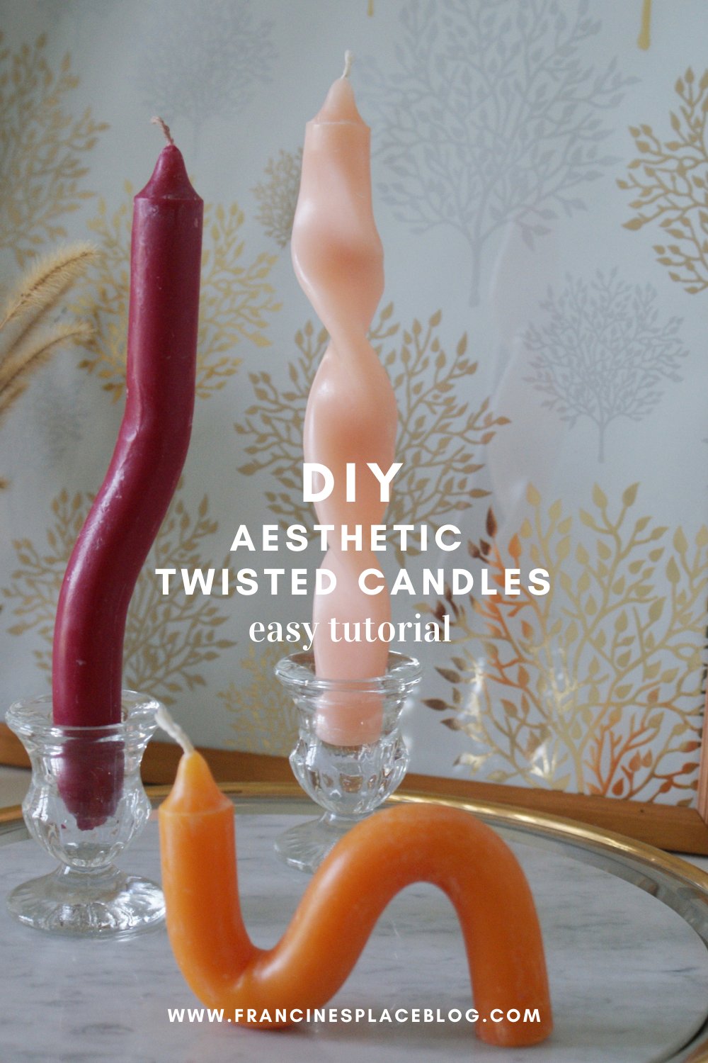 diy aesthetic twisted candles how make home decoration decorate fell idea craft easy tutorial sculpture francinesplaceblog pinterest