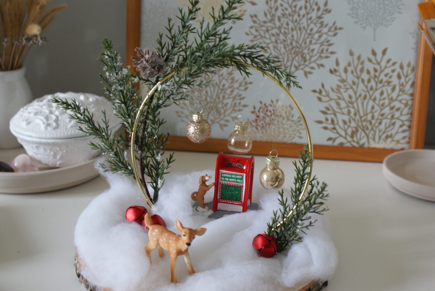 diy christmas stand ornament winter scene snow decoration home natale decorazione casa faidate francinesplaceblog 8